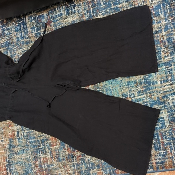 Cloth & Stone Women's Black Linen Deep V Jumpsuit Size XS - Picture 7 of 16